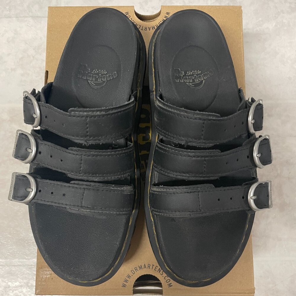 Dr. Martens - Blaire Leather Slide Sandals- Black Hydro Leather US6/EU37